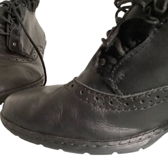 RIEKER BLACK LEATHER LACE UP ANKLE BOOT SIZE 36 - Picture 11 of 13